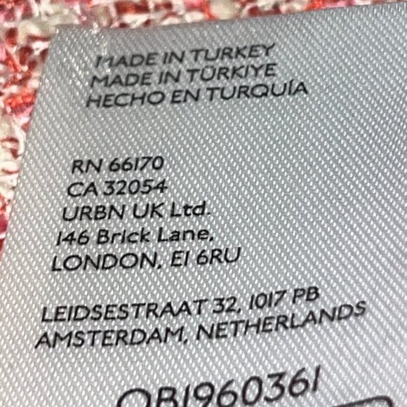 ANTHROPOLOGIE MAEVE RED WHITE & PINK BOUCLE TWEED CHANEL STYLE MINI DRESS - XL - Picture 15 of 15